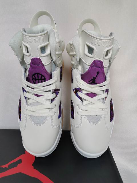 Air Jordan 6 Men's Basketball Shoes White Purple;